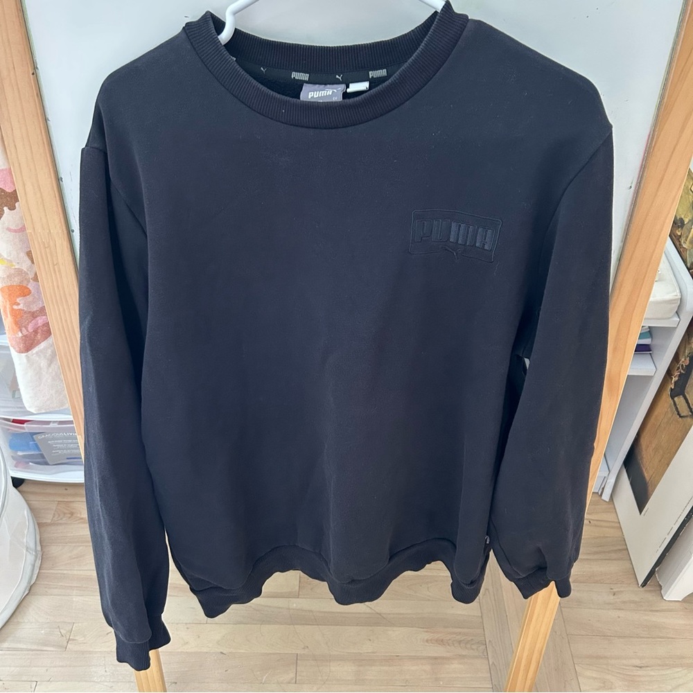 Puma Men's Black Sweater Crewneck Large Fall Winter
